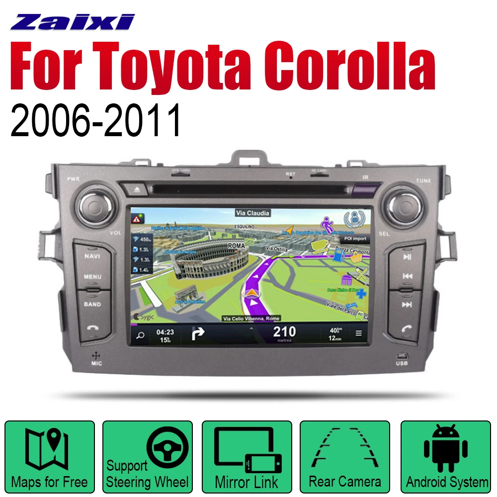 Автомагнитола 2DIN для Toyota Corolla 2006-2011 с GPS-навигацией и DVD-плеером | Автомобили