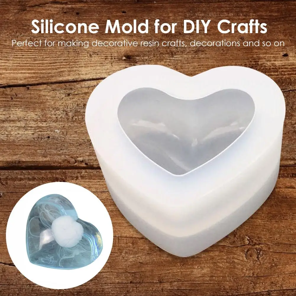 Сердце Форма 3D из хрустальной эпоксидной пресс-форма стерео зеркало с рисунком в