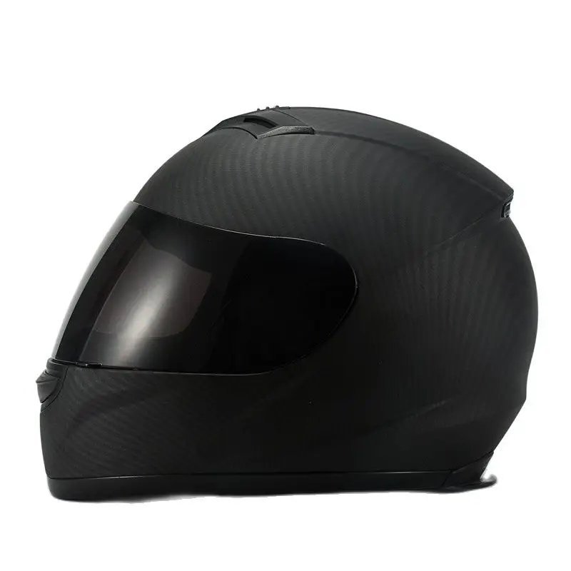Carbon Painting CE DOT Approved Full Face Motorbike Helmet Motorcycle Helmet - Matt Black XL (61-62cm) CE