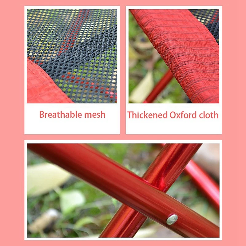 

Outdoor Folding Stool Aluminum Alloy Backrest Fishing Chair Camping Bench Portable Camp Chair