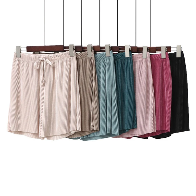 

Летние повседневные широкие шифоновые шорты для женщин; Большие размеры с высокой талией шорты свободного кроя с завязками, штаны и коротки...