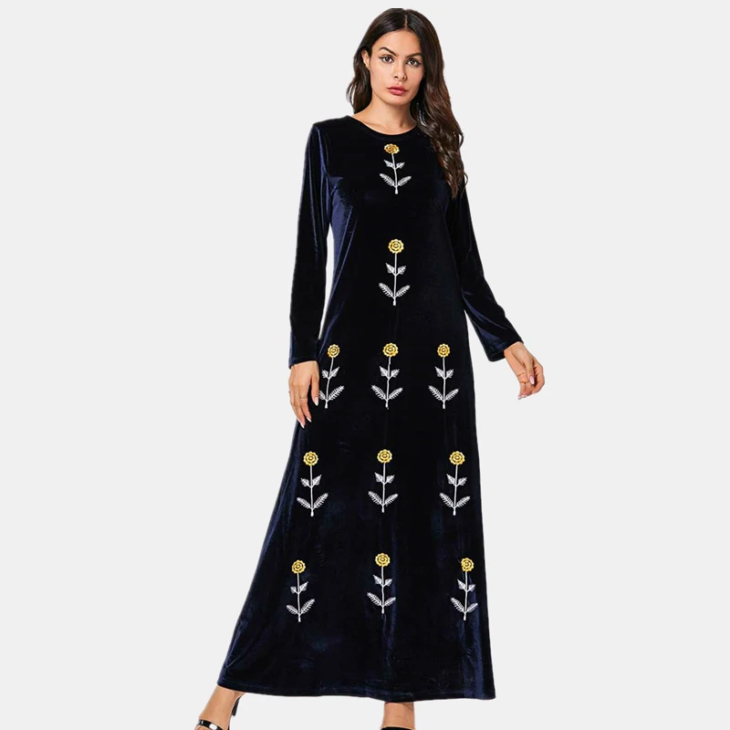 Женское платье кафтан в арабском стиле вечерние платья и турецком повседневная