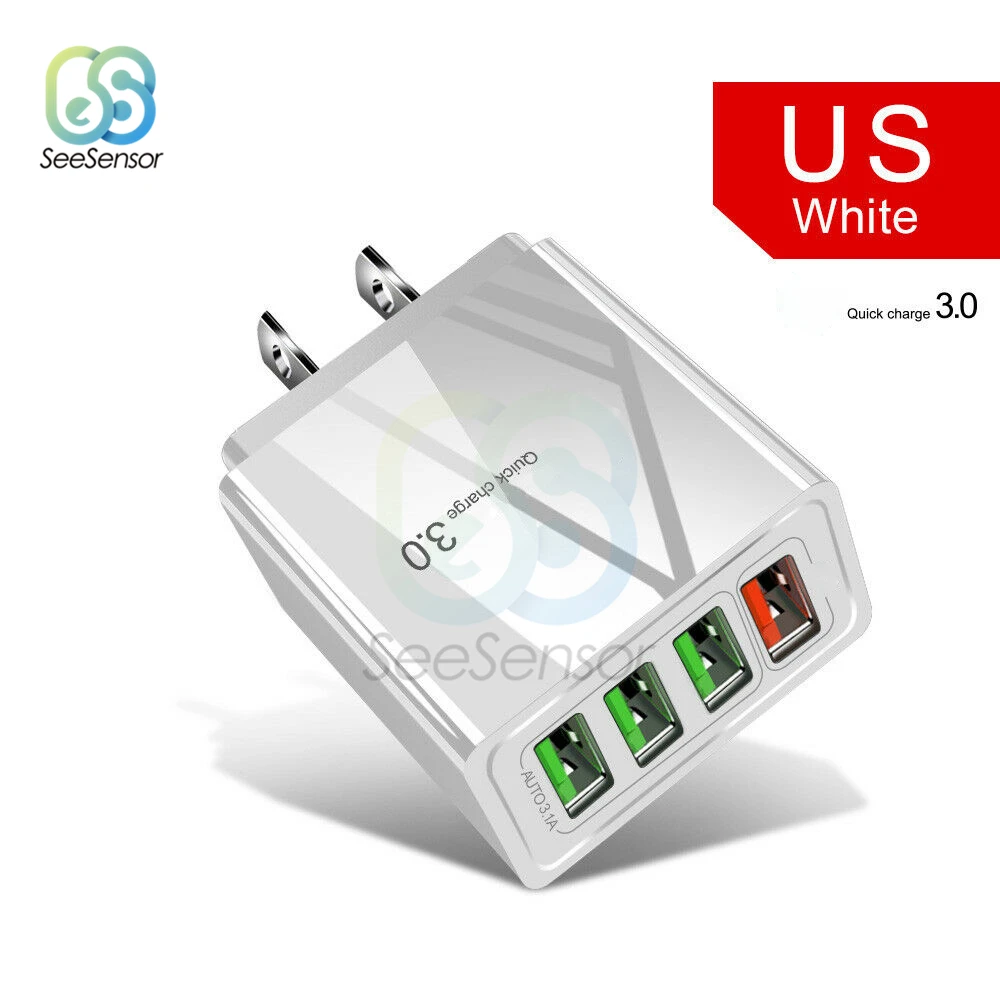 Быстрая зарядка 3,0 QC 3,0 быстрое зарядное устройство 4 порта USB портативное зарядное устройство для мобильного телефона iPhone samsung Xiaomi huawei