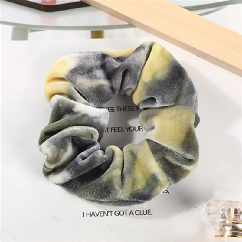 Новые женские бархатные резинки для волос с градиентом девочек эластичные