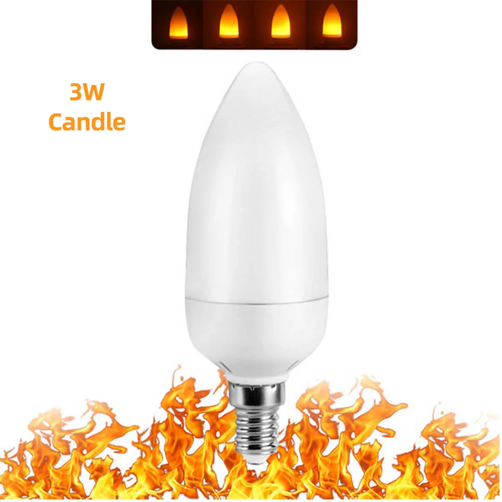 3W Candle E27 пламенная лампочка светодиодный динамический эффект пламени огненный светильник лампочка в виде початка кукурузы лампа креативная Мерцающая эмуляция Декор светодиодный светильник лампа - Испускаемый цвет: 3W Candle