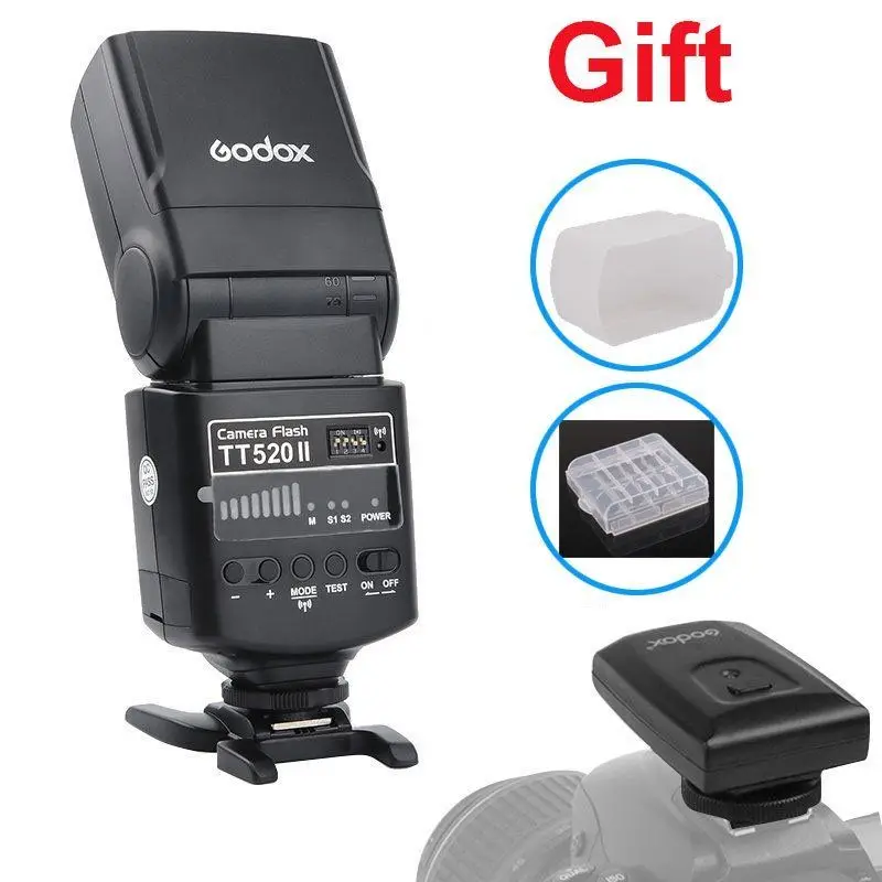 

GODOX TT520II TT520 II Flash Speedlite For Nikon D7500 D7200 D7100 D5600 D5500 D5300 D3400 D3300 D810a D750 D610 D500 D5 D4s DF
