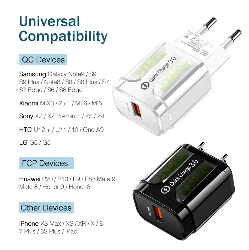 Сетевое зарядное устройство AIXXCO сетевое с поддержкой быстрой зарядки USB 3 0 18
