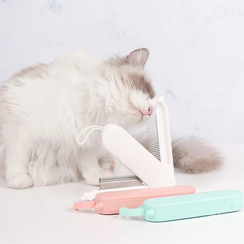 

Cat Hair Grooming Supplies Portable Stainles Steel Pet Cat and Puppy Combing Animal Hair Trimming Cleaning and Hair Removal Tool