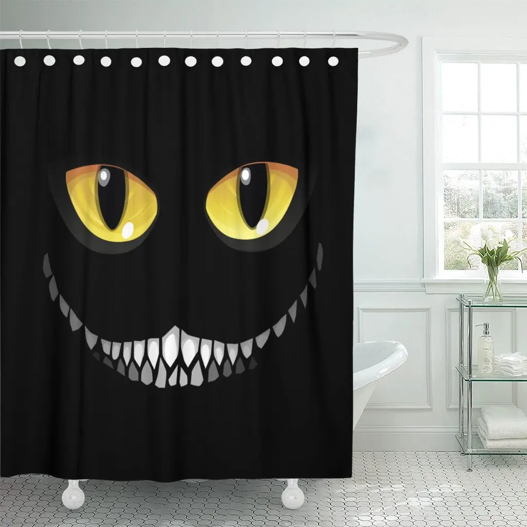 Шторы для душа из полиэстера водонепроницаемые занавески с изображением черной