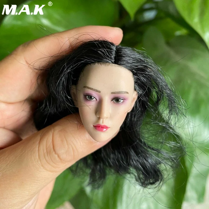 

Скульптура женской головы в масштабе 1/6, PL2019-158 Фиолетовые тени для век, модель с резьбой по голове Phantom Killer, подходит для женской фигуры 12 дюй...