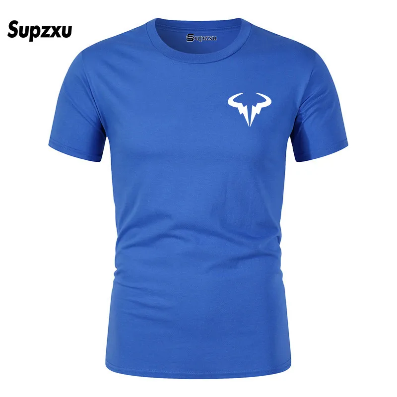 Royal blue Nieuwe populaire Rafael Nadal tennis speler mannen zwarte katoenen футболка hoge kwaliteit mannen футболка Топы - Цвет: Royal blue