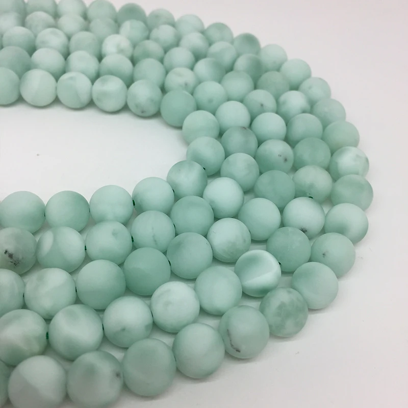 

4-12mm Natural Green Angel Round Smooth Granules Loose Stone Granules DIY Make Bracelet Accessories 15Inches Health Wealth