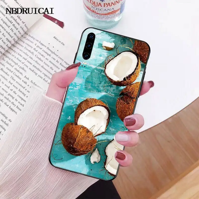 Летняя крутая Кокосовая крышка PENGHUWAN черный мягкий чехол для телефона Huawei P30 P20 P10