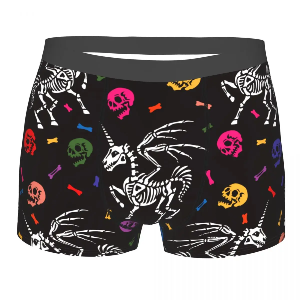 

Boxer Men Shorts Underwear Male Multicolored Human Skulls And Bones Unicorn With Wings Boxershorts Panties Underpants Man Sexy