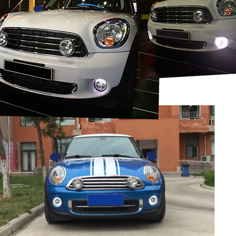 2Pcs LED Fog Lamp with Angel Eyes DRL Daytime Running Lights for BMW Mini Cooper R55 R56 R57 R58 R59 R60 R61 | Автомобили и