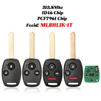 jingyuqin 234 buttons 313 8mhz remote smart car key fob id46 pcf7961 chip mlbhlk 1t for honda accord mlbhlik 1t