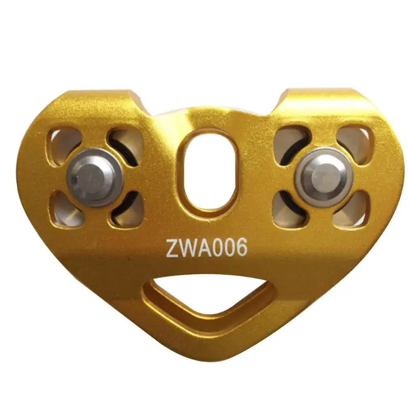 30KN Открытый скалолазание спасательный двойной шкив Молния Линия алюминиевый