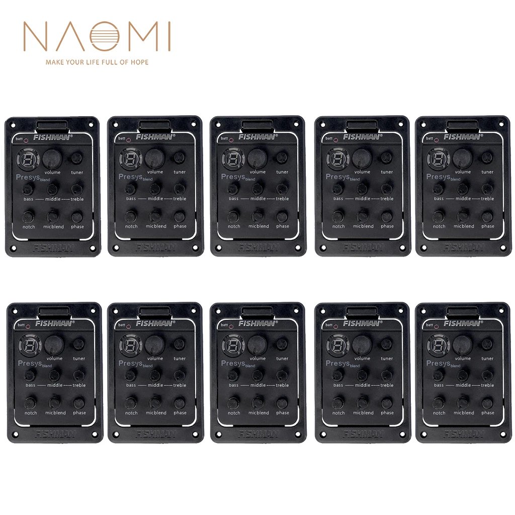 

NAOMI 10pcs/1set Fishman 301 Tuner 4 Band Acoustic Guitar Preamp Equalizer System W/ Mic Beat Board Fishman Pickup Piezo