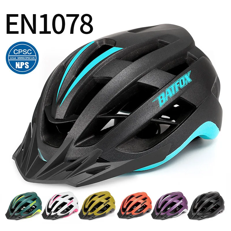 

BATFOX Ultralight Bicycle Helmet Cycling MTB Road Bike Helmets PC+EPS Integrally-molded 16-20 Air Vents Safety Light Helmet Cap