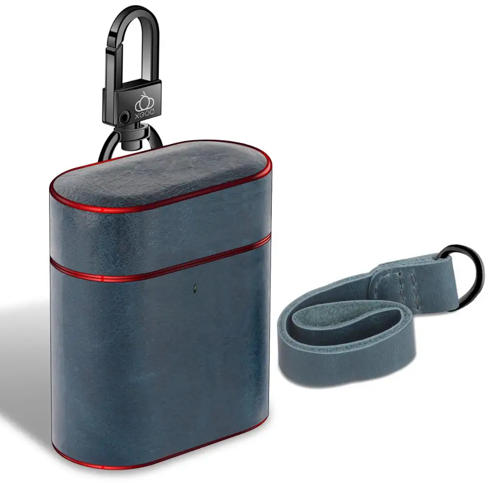 

Genuine Leather Earphone Case for Airpods Coque Funda Capa for Airpods Accessories Leather Earphone Cover with Lanyard