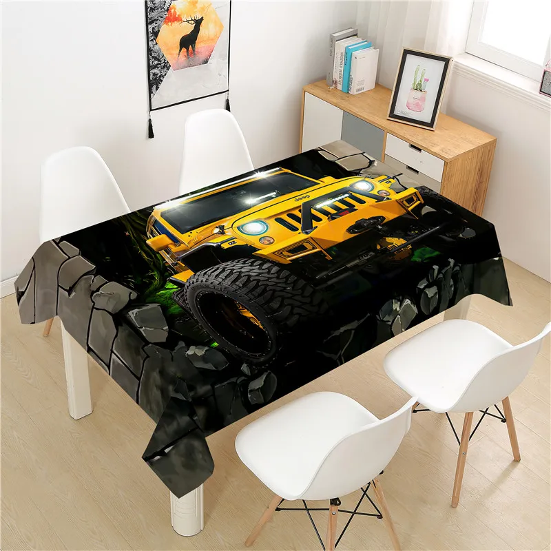 

Tractor Tablecloth polyester Hotel Picnic Table Rectangular Table Covers Home Dining Tea Table Decoration