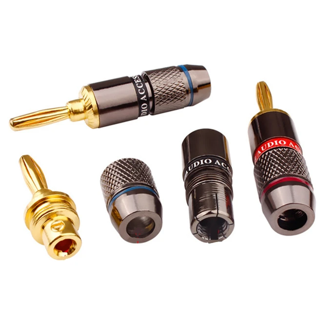 10 шт. Позолоченный разъем типа банан из чистой меди аудио питания динамик