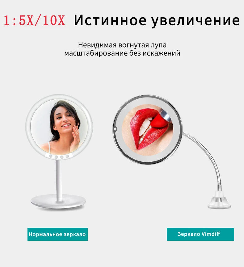 Настольное зеркало для макияжа с подсветкой косметическое зеркало с подсветкой для макияжа зеркало настольное зеркальце VIP dropshipping