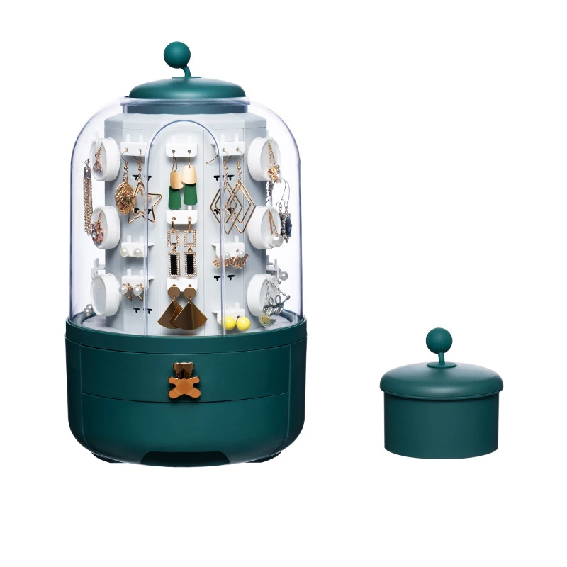

Fashion and exquisite rotating jewelry box Earrings Necklace Jewelry dustproof display rack
