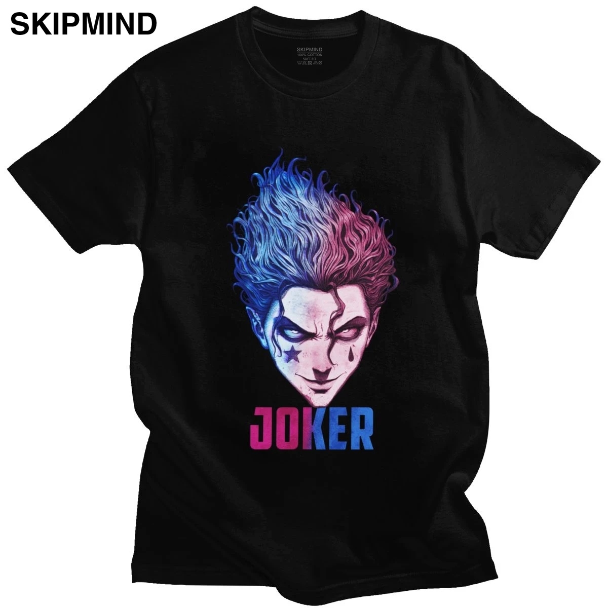 

Стильные Hisoka Morow Hxh футболки для мужчин с коротким рукавом с принтом Hunter X Hunter футболка Аниме Манга футболка с круглым вырезом облегающие хло...