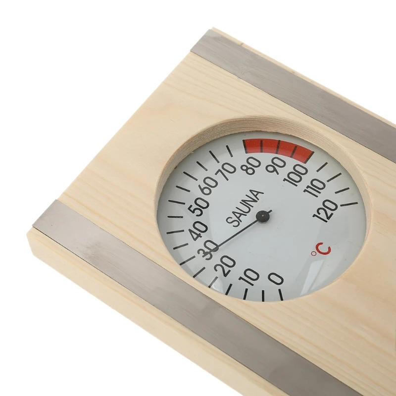 

Wood Temperature and Humidity Gauge Vertical Style Themometer and Hygrometer Wall Hanging Sauna Room Hygrothermograph 896B