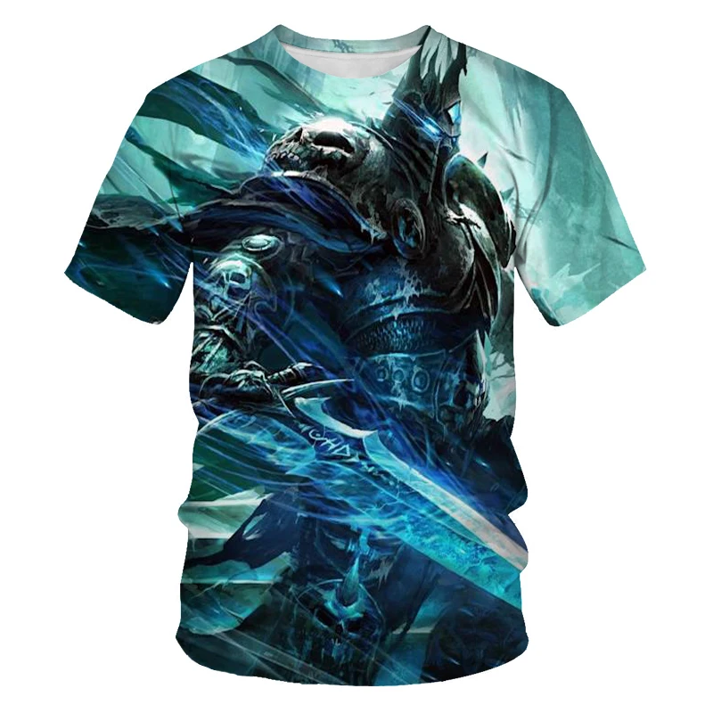 

2021 Summer Fashion Casual Men's 3D Harajuku T-shirt Oversized 3D Printing Loose Comfortable Breathable T-shirt Knight Pattern