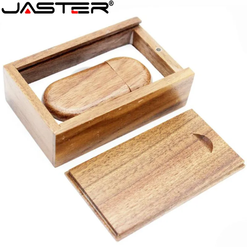 JASTER деревянный USB с коробкой 2 0 флэш-накопитель лазерной гравировкой деревянные