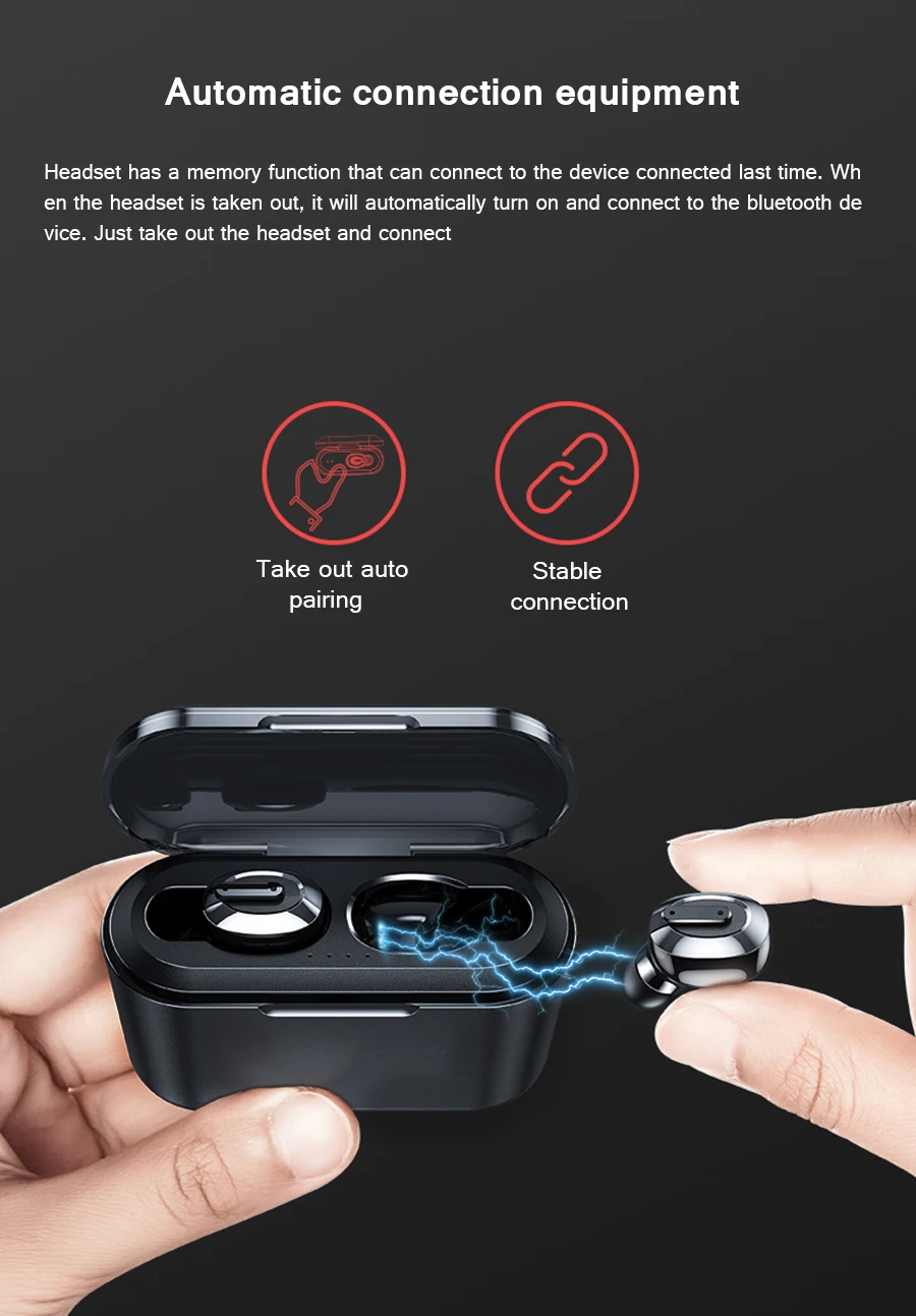 Беспроводные наушники стерео bluetooth наушники T2 TWS Bass Surround auriculares bluetooth inalambrico 2200 мАч музыка fone de ouvido
