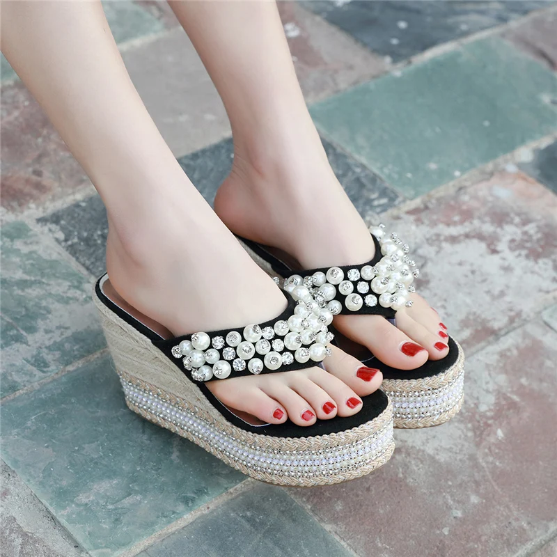 2019 г. женские брендовые сандалии со стразами шлепанцы с плетением из веревки и