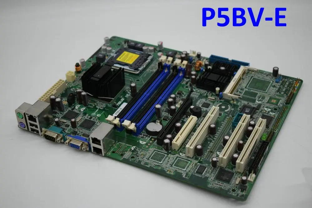 Для ASUS P5BV E LGA775 Серверная материнская плата 2 Gigabit LAN DDR2 памяти оригинальная б/у