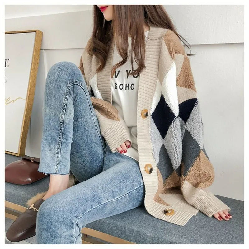 

Women's mesh medium length cardigan, retro French sweater, casual style, red, jacket, spring and autumn