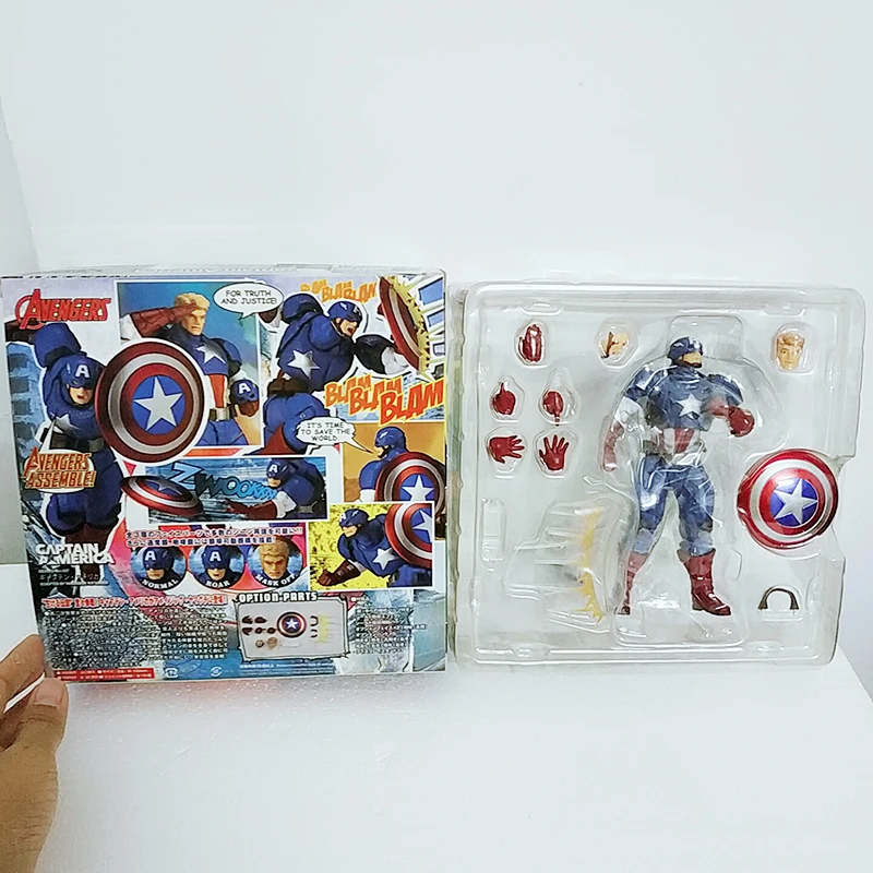 Мстители Revoltech серии № 007 Капитан Америка фигурка модель игрушки кукла для подарка