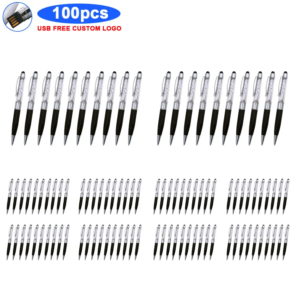 

100pcs/lot free logo Ballpoint pen USB 2.0 pen drive 64gb 128gb usb flash drive 8GB 16gb 32gb 4gb pendrive usb stick Flash Drive