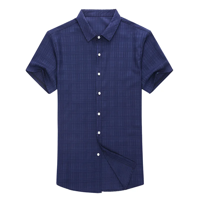 

Plaid short sleeve shirt men's 2020 summer new youth men's casual printed Lapel shirt