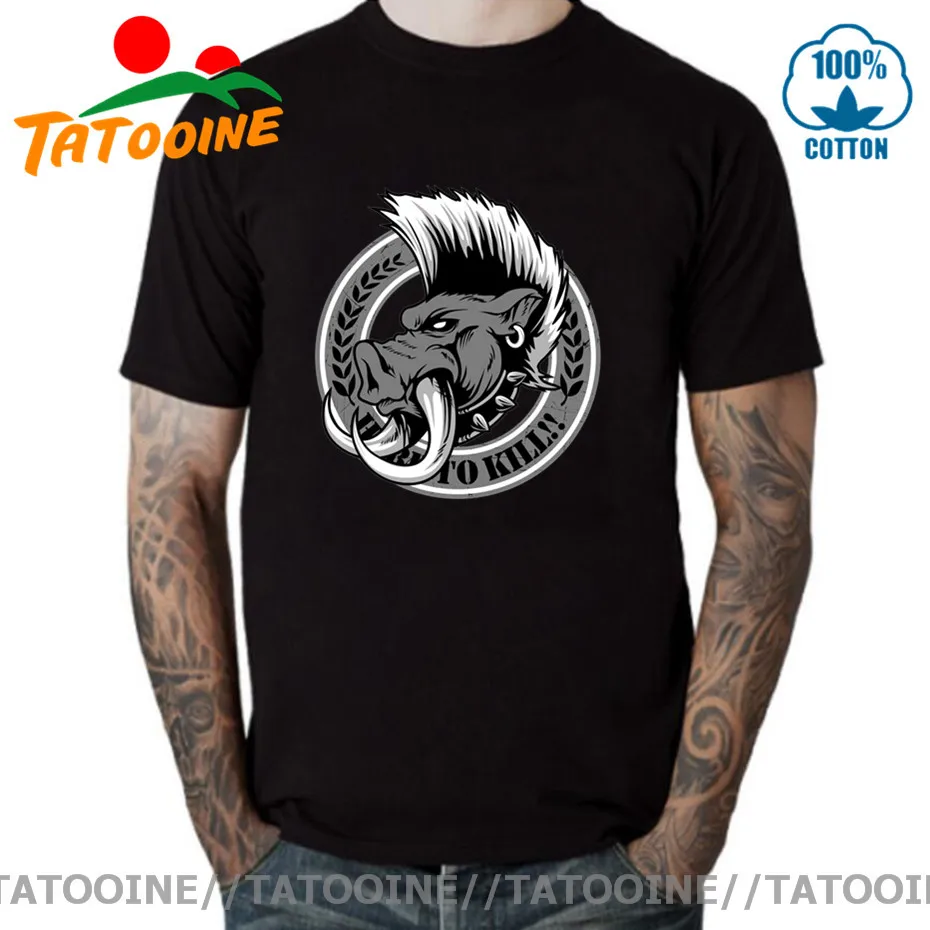 Футболка Tatooine мужская с изображением дикого кабана тенниска из натурального