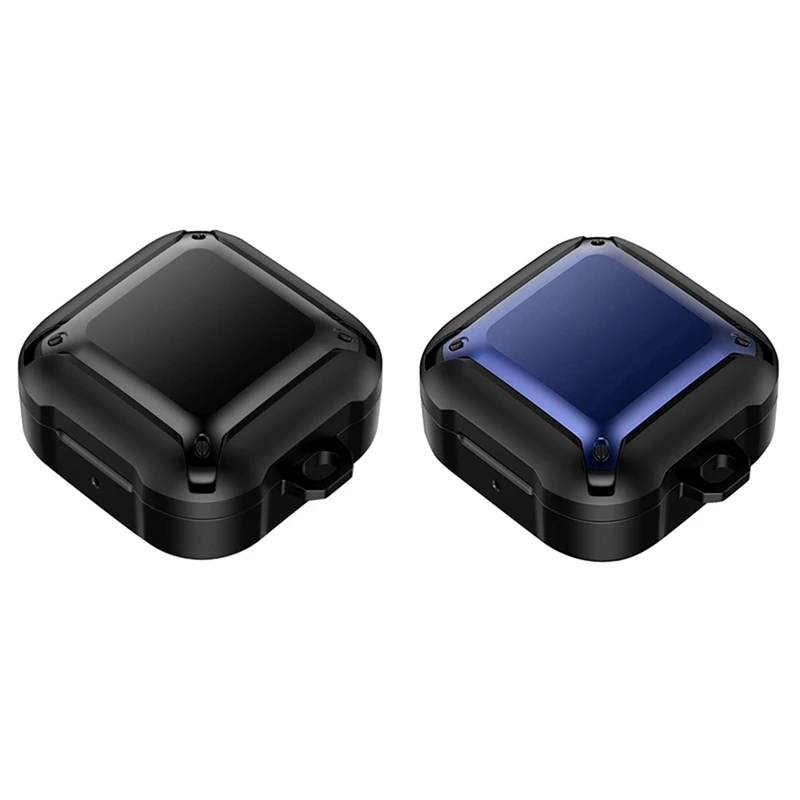 

2 Set Cover For Samsung Galaxy Buds Live Case Anti-Fall Cover For Samsung Buds Pro Earphone Wireless Case,Black & Blue