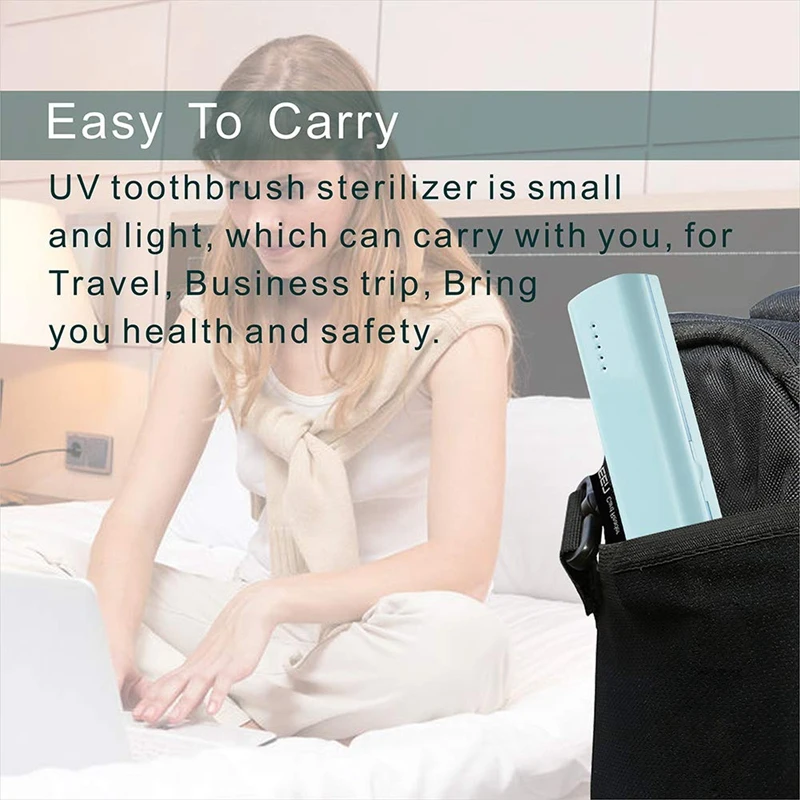 

Portable USB UV Toothbrush Sterilizer Electric Toothbrush for Travel/Business/Home Sterilizing Effect Up to 99.9%