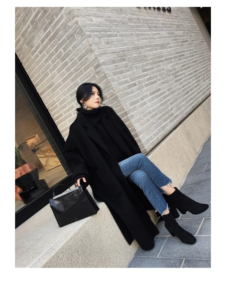 Твидовый свободный негабаритный зимний Блейзер,, теплые утолщенные куртки для девушек, формальная шерстяная куртка, женские повседневные пальто S0049