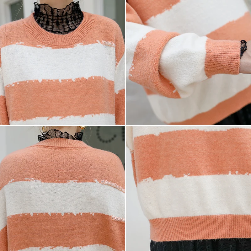Свитера для беременных женщин топы новая модная рубашка полосатый вязаный