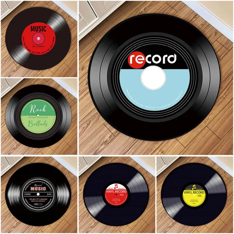 

11 types round rug 3d rugs vinyl record printed rugs rug for bedroom living room anti slip home decor