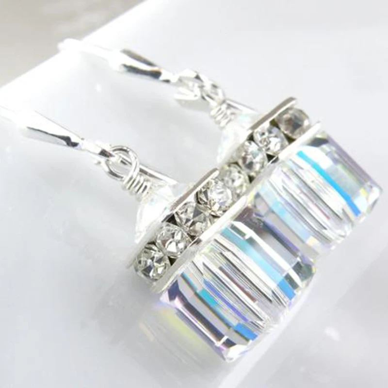 Модные женские ювелирные изделия оптом серьги с кубическим цирконием цветные