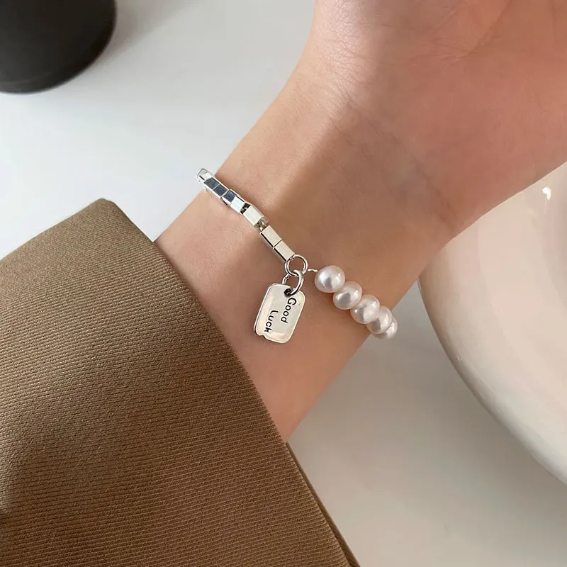 

925 стерлингового серебра винтажный браслет с жемчужными подвесками & браслет для женщин, девушек, вечерние свадебные туфли в богемном стиле ...