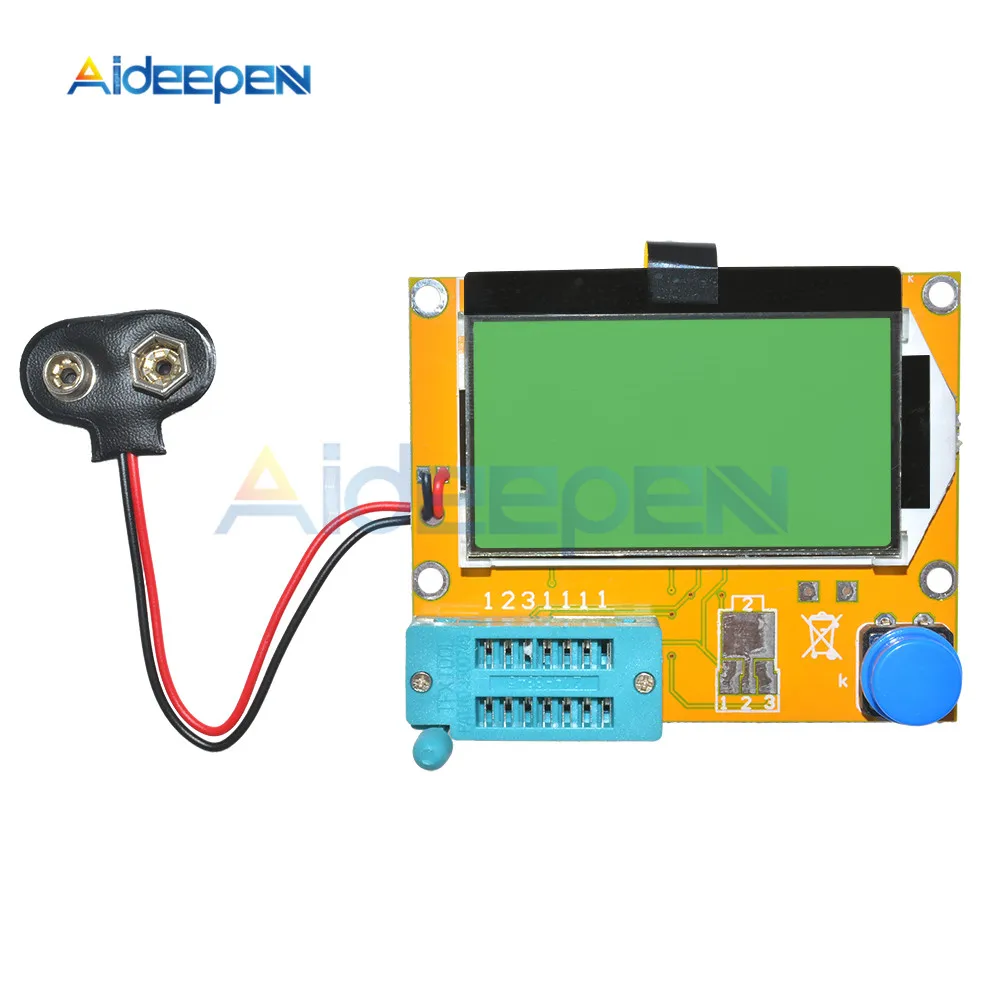 1 Battery button LCR-T4 Mega328 M328 мультиметр-Транзистор тестер ESR метр Диод Триод Емкость тестер MOS PNP NPN LCR с акриловый чехол - Цвет: 1 Battery button