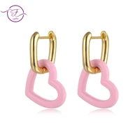 candy colored heart shaped earrings cute simple love earrings for women ear buckle fine gift wedding jewelry