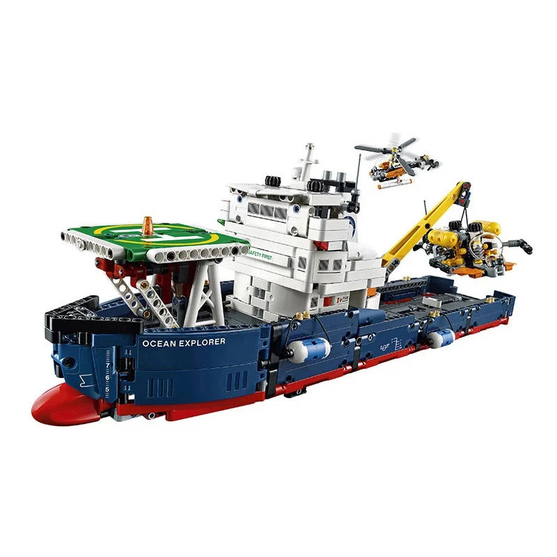 Техническая серия 3370 2 в 1 модель морской лодки Ocean Explorer строительные блоки